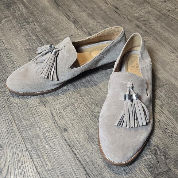 Franco Sarto Shoes - Franco Sarto Women's Beige Suede Tassel Classic Loafers Size 8.5
